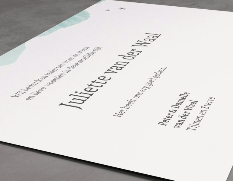 Aquarelle Dankbetuiging