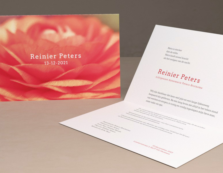 Bloom Rouwkaart
