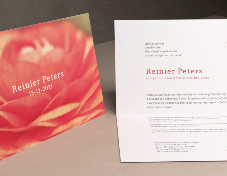 Bloom Rouwkaart