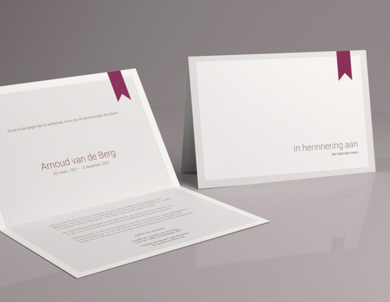 Ribbon Rouwkaart